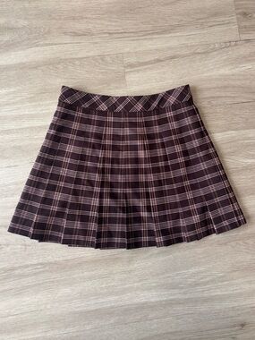 Aritzia Sunday Best Burgundy Olive Mini Skirt